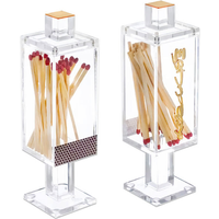 Shabbat Judaica Lucite Besamim & Match Holder with Magnetic lid Clear Acrylic Match Box With Hebrew logo Judaica Hanukkah Gift