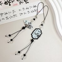 Chinese Style Butterfly Pendant Anti-lost Cell Phone Lanyard DIY Handmade Vintage Tassel Key Chain Bag Hanging Jewelry Ornaments