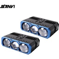 SANVI S301 Projector LED Grille Light 3Lens Spotlight for Car Motorcycle Auxiliary Light Fog Lamp 12V 96W 5500K 17360Lux