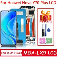 New Test 6.75''For Huawei Nova Y70 LCD Display Touch Screen Assembly With Frame For Huawei Nova Y70 Plus MGA-LX9 LCD Display