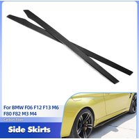 Universal Car Side Skirts Extensions Carbon Fiber for BMW F06 F12 F13 M6 F80 F82 M3 M4 2013-2019 Side Apron Lip Body Kits FRP