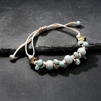 Light Blue Ceramic Handmade Bracelet For Woman Ladies Adjustable Macrame Rope Minimalist Drop Beads Jewelry Gift Wholesale