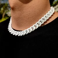 Miami 12mm Stainless Steel Sweater Necklace Women's Advanced Non-fading Titanium Steel Cuban Chain Necklace Women's All-match