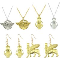 Ashur Pendant Necklaces Lama, Lamma, Winged Bull Lamassu Is an Assyrian Protective Deity Jewelry
