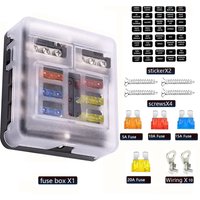 Universal 12 Ways 6 Ways Blade Fuse Block 12V 32V Car Fuse Holder Box Marine Auto Fuse Connector Switch With LED Indicator Light