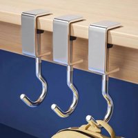 Adjustable Backpack Hook 360° Rotatable Steel Table Hooks Detachable No-gluing Hook For Office Desks School Dorm Home Storage