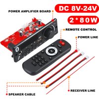 160W Amplifier Bluetooth MP3 Decoder Board DIY Car MP3 Player USB FM Recording Folder Switching Microphone Handsfree with Remote