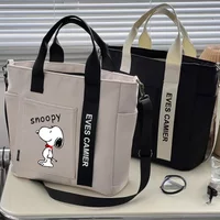 Snoopys Casual Tote Large Capacity Shoulder Bag Nylon Waterproof Canvas Handbag Simple Fashion Messenger Bags for Schoolgirl