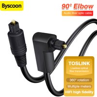 90 Degree Angle Toslink Optical Audio Cable 360° Rotatable SPDIF Fiber Cable For Amplifier TV Soundbar PS4 Xbox Home Theater