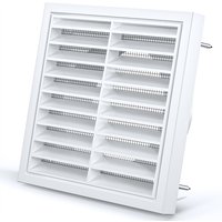 White Square Vent Cover W/Insect Screen Plastic Grille HVAC Duct Ceiling Wall Indoor & Outdoor Universal External Wall Vent Caps