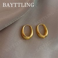 925 Sterling Silver/Gold Minimalist Smooth Oval Hoop Earrings for Women, Christmas, Anniversary, Fashion Gift Jewelry