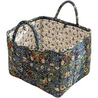 Fabric Floral Pattern Storage Basket Large Capacity Quilted Design Fabric Laundry Basket Easy Carry Handles Collapsible Design