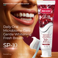 Shui Binglai Sr-10 Probiotic Toothpaste 20% Hydroxyapatite Whitening. Deep Clean Fresh Breath. Fluoride-Free Mint. 100g.
