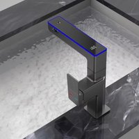 Fully Intelligent Digital Atmosphere Light Bathroom Cabinet Copper Washbasin Basin Hot and Cold Rotating Faucet