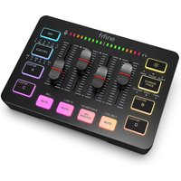 FIFINE Gaming Audio Mixer, 4-kanałowy mikser RGB do transmisji strumieniowej z interfejsem mikrofonu XLR, do gier głosowych, podcastów, AmpliGame SC3