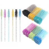 100/200pcs Crystal Eyelash Makeup Brushes Eyebrow Comb Lash Extension Microbrush Eyelash Tech Supplies Spoolie Brush Beauty Tool