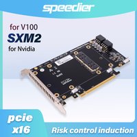 NEW SXM2 To PCIe X16 Adapter Card Board Riser for Nvidia V100 GPU Graphics Card Automatic Fan Risk Control Induction for Server