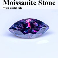 Moissanite Diamond Imperial Purple Color Marquise Cut Lab Grown Gemstone for Woman Charms Jewelry Making Materials Free Delivery