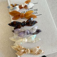 Korean hair accessory, acetate bow hair clip, top clip, internet famous, same style, back of the head horizontal clip, ponytail