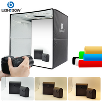Lightdow Photo Lighting Studio Shooting Tent Box Kit 25.4cm Folding High 96 CRI Ring Light with 6 Colors Backdrops Portable