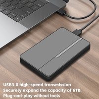 Rouhong ssd case 2.5" External Hard Drive Enclosure USB 3.0 Hard Disk Case 6TB Supports 7mm 9.5mm SATA SSD HDD For Laptop PC