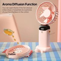 Portable Foldable Handheld Fan Digital Display USB Rechargeable For Home For Office For Outdoor For Travel For Camping Daily Use