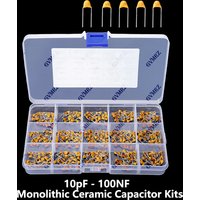450PCS Monolithic Ceramic Capacitor Kits 10pF-100NF 50V 56PF 68PF 100PF 10PF 30PF 200PF 300PF PF 10NF 100NF MLCC with Box 47PF
