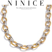 NiNice Stainless Steel Chain Necklace Tarnish Resistant Metal Distinctive Fashion Casual Neck Jewelry High Quality