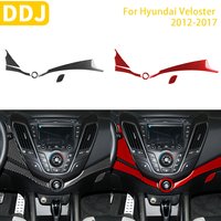 Na Hyundai Veloster 2012-2017 akcesoria do wnętrza samochodu z włókna węglowego przycisk Start schowek na rękawiczki uchwyt wykończenie panelu naklejka