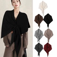 Premium Soft Triangle Shawl Wrap Classic Solid Color Design Lightweight Warm Neck Protection Versatile for Autumn Winter Travel