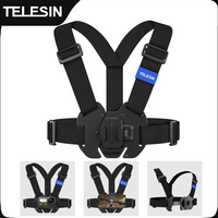 TELESIN Chest Strap Mount Waistcoat Belt Mount for GoPro Hero 13 12 11 10 9 8 7 6 5 Insta360 DJI Action Camera Accessories