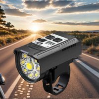 LED Bicycle Front Light Bicycle Head Light Dual Light Source Bike Safety Lamp Intelligent Sensor Bicycle Headlight for Emergency