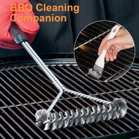 Grill Cleaning Brush Set, Stainless Steel Grill Cleaning Brush with Handle, Reusable Metal Bristles, Non-Stick Grill Accessories