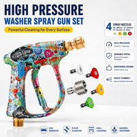 Stylish New Graffiti Pressure Washer Gun, 4 Color Nozzles & Rustproof Stainless Steel Tip for Car Cleaning