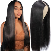 Bone Straight V Part Wig Human Hair 220% Density 30 32Inch Raw Peruvian Straight Human Hair Wigs For Women Head Clip In Half Wig