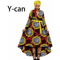 African Dresses for Women Bazin Riche Dashiki Ankara Print Formal A-line Long Skirt with Belt Elegant Causal Lady Wear Y2225055