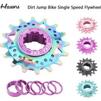 HASSNS Cassette Single Speed Kit Dirt Jump Bike Sprocket Hollow 16T Single Speed Flywheel Ultralight Cassette For 8/9/10/11S Hub