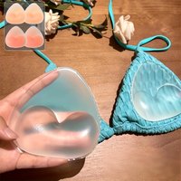 1 Pair Silicone Bra Pad, Invisible Bikini Pad Insert Push-Up Swimsuit Underwear Chest Pad Water Proof & Quick Dry