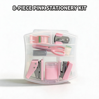 Stationery Set Mini Stapler Staple Punch Hole Tape Machine Set Ins Multifunction Scrapbook Tool Box To School Student Supplies