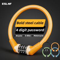 4 Digit Code Bicycle Lock Steel Cable Anti-theft Password Lock For Bike Electric Scooter Motorcycle Security