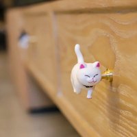 New Resin Cartoon Cat Shape Drawer Knobs Cupboard Children's Room Furniture Handle Single Hole Lovely Wall Hook
