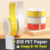 Niimbot B18 Thermal Transfer PET Label Paper Roll Keep 8-10 Years Colorful Carbon Ribbon For Thermal Portable Label Maker Office