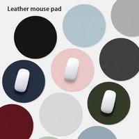 Leather Round Mouse Pad, Simple and Fresh, Waterproof and Stain-Resistant, Universal for Office Desks