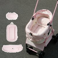 Pet Dog Stroller Cushion Set,Cozy Liner Pad Set For Puppy Strollers, Soft Edge Cover Pillow,Outdoor Strollers Riding Accessories