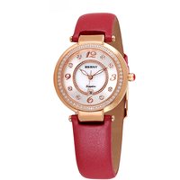 BERNY Watch for Women Calendar Sapphire Elegant Quartz Women's Wristwatch Luxury Diamond inlaid Clock S/S Leather Ladies Watches
