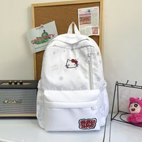 Sanrio Hello Kitty Backpack, White Casual Backpack, Cute School Backpack, Large Capacity Nylon Travel Backpack.