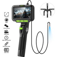3.9MM Lens 2-Way Articulating Endoscope 5’’ Screen 360° 180° Joystick Two Way Steering Rotation Camera Car Inspection Borescope