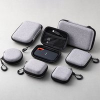 1Pc EVA Storage Bag Earphone/Phone/Charging Cable Pouch Carrying Bag Mini Zipper Earphone Case Portable Digital Accessories
