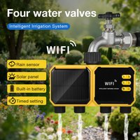 WiFi Solar Irrigation Timer 1/2/4 Outlets Smart Irrigation System Flower Watering Timing Controller for Garden Greenhouse