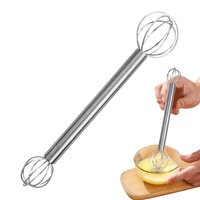304 Stainless Steel Miso Stirring Stick Double-head Whisk Manual Cream Sender Stirring Spoon Food Grade Blender Kitchen Tool